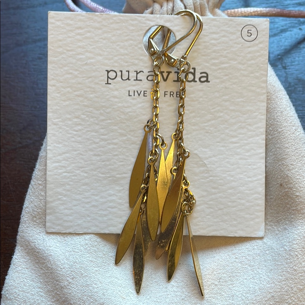 Pura Vida Gold Dangle Earrings 5$